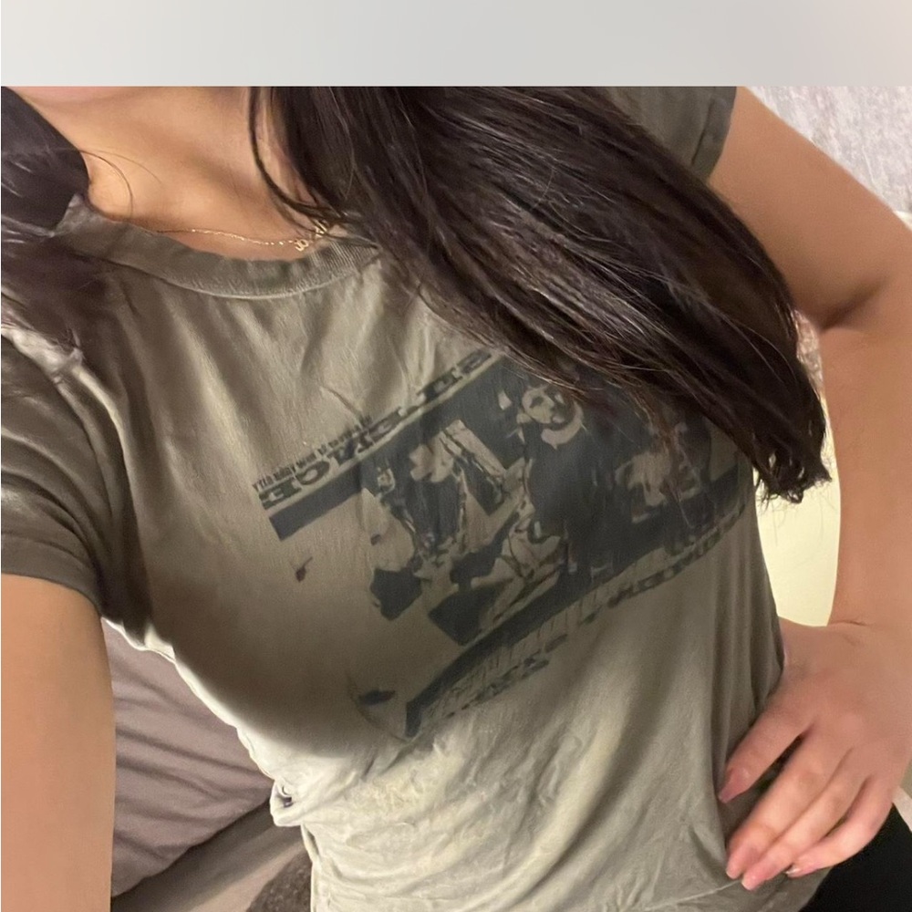 Brandy Melville Green Fitted Short Sleeve Tee